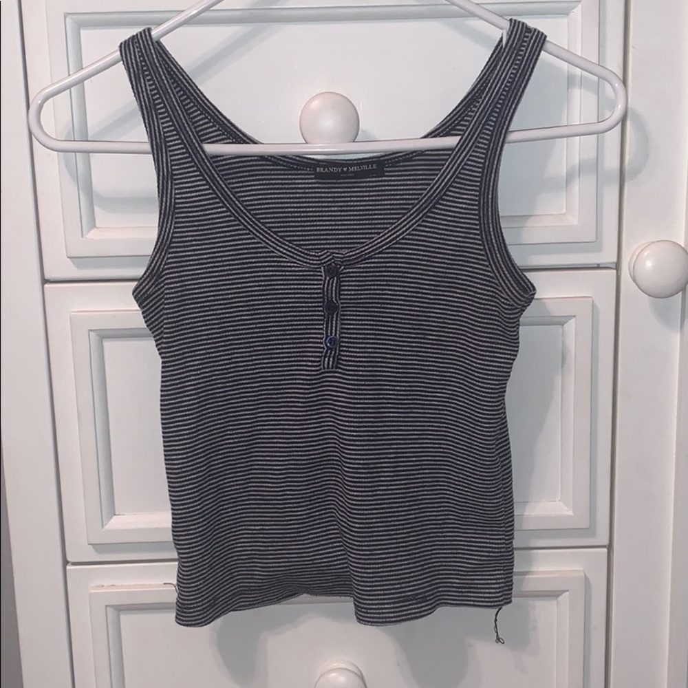 white and blue striped brandy melville tank